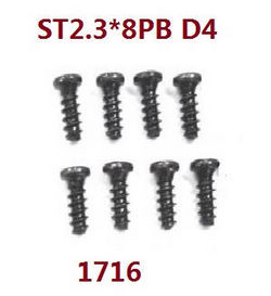 Shcong Wltoys WL XK WL-Model 16800 Excavator accessories list spare parts screws set ST2.3*8PB 1716
