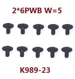 Shcong Wltoys WL XK WL-Model 16800 Excavator accessories list spare parts screws set 2*6PWB K989-23 - Click Image to Close