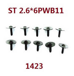 Shcong Wltoys WL XK WL-Model 16800 Excavator accessories list spare parts screws set ST2.6*6PWB11 1423 - Click Image to Close