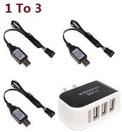 Shcong Wltoys 18428-A RC Car accessories list spare parts 1 to 3 charger adapter with 3*USB wire set
