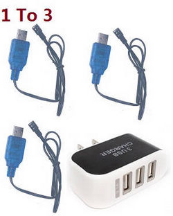 Shcong Wltoys 18428-B RC Car accessories list spare parts 1 to 3 charger adapter with 3*USB charger wire set