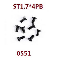 Shcong Wltoys 18428-B RC Car accessories list spare parts round head screws ST1.7*4PB 8pcs 0551