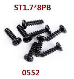 Shcong Wltoys 18428-B RC Car accessories list spare parts pan head screws ST1.7*8PB 8pcs 0552