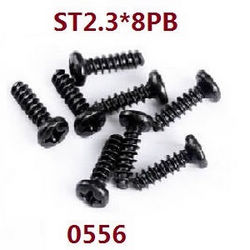 Shcong Wltoys 18428-B RC Car accessories list spare parts round head screws ST2.3*8PB 8pcs 0556