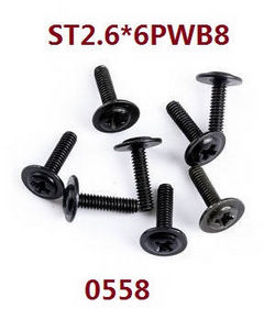 Shcong Wltoys 18428-B RC Car accessories list spare parts round head screws ST2.6*6PWB8 8PCS 0558
