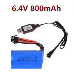 Shcong Wltoys 18428-C RC Car accessories list spare parts 6.4V 800mAh battery with USB wire