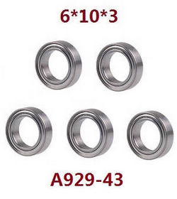 Shcong Wltoys 18428 18429 RC Car accessories list spare parts bearings 5pcs 6*10*3 A929-43 - Click Image to Close