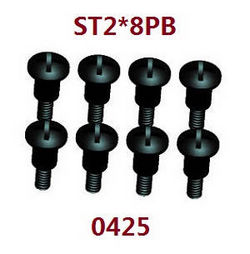 Shcong Wltoys 18428 18429 RC Car accessories list spare parts screws ST2*8PB 0425 - Click Image to Close