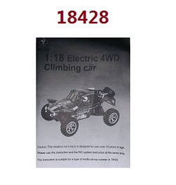Shcong Wltoys 18428 18429 RC Car accessories list spare parts English manual book