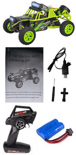 Shcong Wltoys 18428 RC Car with 1 battery RTR Green