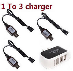 Shcong Wltoys 18628 18629 RC Car accessories list spare parts 1 to 3 charger adapter with 3*6.4V USB charger wire
