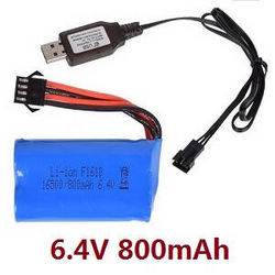 Shcong Wltoys 18628 18629 RC Car accessories list spare parts 6.4V 800mAh battery + USB charger wire