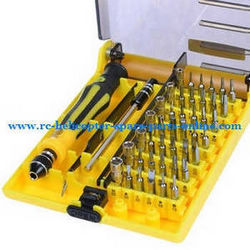 Shcong Shuang Ma 7010 Double Horse RC Boat accessories list spare parts 45-in-one A set of boutique screwdriver