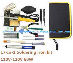 Shcong Shuang Ma 7014 Double Horse RC Boat accessories list spare parts 17-In-1 Voltage 110-120V 60W soldering iron set