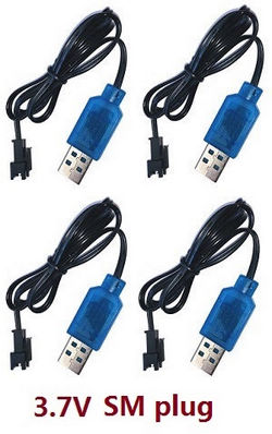 Shcong 3.7V USB charger wire SM plug use for 3.7V battery (shipping with correct plug according to your country) 4pcs