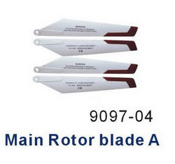 Shcong Shuang Ma 9097 SM 9097 RC helicopter accessories list spare parts main blades (2x upper + 2x lower)