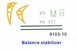 Shcong Shuang Ma 9103 SM 9103 RC helicopter accessories list spare parts tail decorative set and support bar (Yellow)