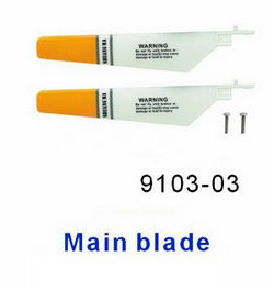 Shcong Shuang Ma 9103 SM 9103 RC helicopter accessories list spare parts main blades (Yellow)