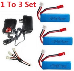 * Hot Deal 1 to 3 charger and balance charger set + 3*7.4V 500mAh battery set