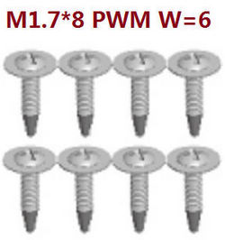 Shcong Wltoys A212 RC Car accessories list spare parts A212-14 cross medium pan head tapping screws M1.7*8 PWM W=6