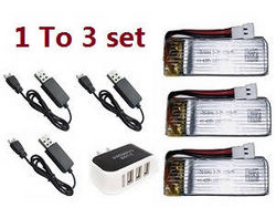 Shcong Wltoys XK A220 RC Airplanes Aircraft accessories list spare parts 1 to 3 charger set + 3* 3.7V 400mAh battery set
