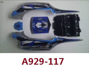 Shcong Wltoys A929 RC Car accessories list spare parts blue car shell A929-117 - Click Image to Close