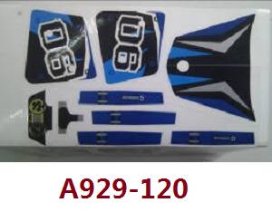 Shcong Wltoys A929 RC Car accessories list spare parts blue UV sticker A929-120 - Click Image to Close