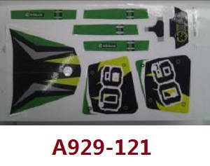 Shcong Wltoys A929 RC Car accessories list spare parts green UV sticker A929-121