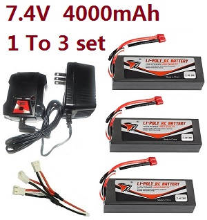 Shcong Wltoys A929 RC Car accessories list spare parts 1 to 3 charger set + 3*7.4V 4000mAh battery set