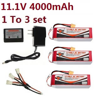 Shcong Wltoys A929 RC Car accessories list spare parts 1 to 3 charger set + 3*11.1V 4000mAh battery set