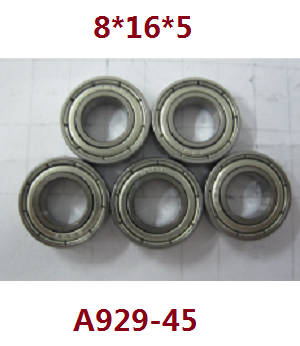 Shcong Wltoys A929 RC Car accessories list spare parts 8*16*5 bearing 5pcs A929-45
