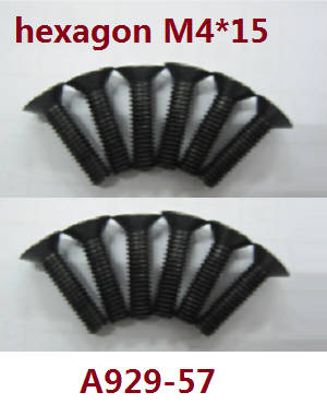Shcong Wltoys A929 RC Car accessories list spare parts inner hexagon countersunk screws 10pcs M4*15 A929-57