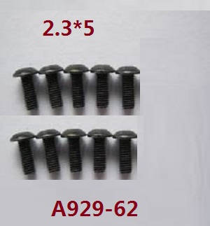 Shcong Wltoys A929 RC Car accessories list spare parts inner hexagon round head screws 10pcs M2.3*5 A929-62