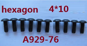 Shcong Wltoys A929 RC Car accessories list spare parts inner hexagon pan head screws 10pcs M4*10 A929-76