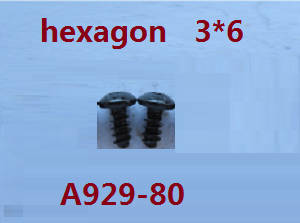 Shcong Wltoys A929 RC Car accessories list spare parts inner hexagon pan head screws 2pcs M3*6 A929-80