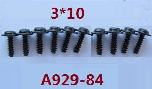 Shcong Wltoys A929 RC Car accessories list spare parts pan head screws 10pcs M3*10*6 A929-84