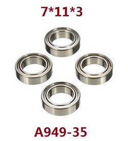 Wltoys A949 Wltoys 184012 XKS WL Tech XK RC Car accessories list spare parts bearing 7*11*3 A949-35 - Click Image to Close