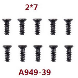 Wltoys A949 Wltoys 184012 XKS WL Tech XK RC Car accessories list spare parts screws 2*7 A949-39 - Click Image to Close