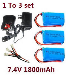 Wltoys A949 Wltoys 184012 XKS WL Tech XK RC Car accessories list spare parts 1 To 3 charger set + 3*7.4V 1800mAh battery set - Click Image to Close