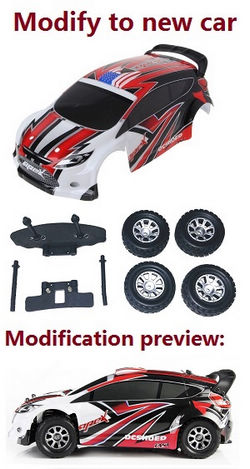 Shcong Wltoys A959 A959-A A959-B RC Car accessories list spare parts modify to a new car set (Red-1)