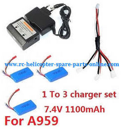 Shcong Wltoys A959 A959-A A959-B RC Car accessories list spare parts 1 to 3 charger set For A959