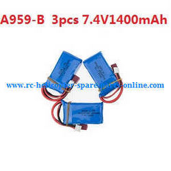 Shcong Wltoys A959 A959-A A959-B RC Car accessories list spare parts 7.4V 1400mAh battery for A959-B 3PCS