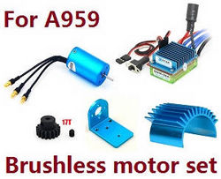 Shcong Wltoys A959 A959-A A959-B RC Car accessories list spare parts Brushless motor set for A959