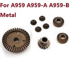 Shcong Wltoys A959 A959-A A959-B RC Car accessories list spare parts Differential planet gears + Differential big gear + Driving gear (Metal) for A959 A959-A A959-B