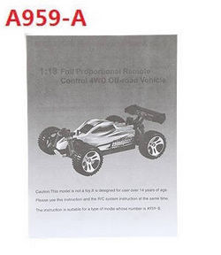 Shcong Wltoys A959 A959-A A959-B RC Car accessories list spare parts English manual book for A959-A - Click Image to Close