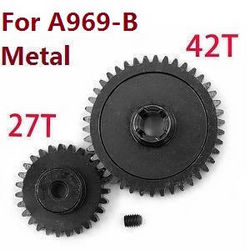 Shcong Wltoys A969 A969-A A969-B RC Car accessories list spare parts reduction gear + motor gear (Metal) for A969-B - Click Image to Close