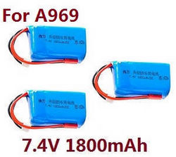 Shcong Wltoys A969 A969-A A969-B RC Car accessories list spare parts 7.4V 1800mAh battery 3pcs (For A969)