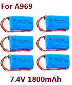 Shcong Wltoys A969 A969-A A969-B RC Car accessories list spare parts 7.4V 1800mAh battery 6pcs (For A969)