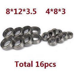 Shcong Wltoys A969 A969-A A969-B RC Car accessories list spare parts bearing 4*8*3 + 8*12*3.5 16pcs