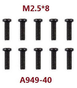 Shcong Wltoys A969 A969-A A969-B RC Car accessories list spare parts screws M2.5*8 A949-40 - Click Image to Close